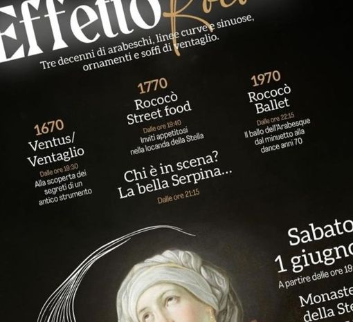 Sabato 1 giugno, dalle ore 19,30, andrà in scena al Monastero della Stella di Saluzzo "Effetto Rococò"