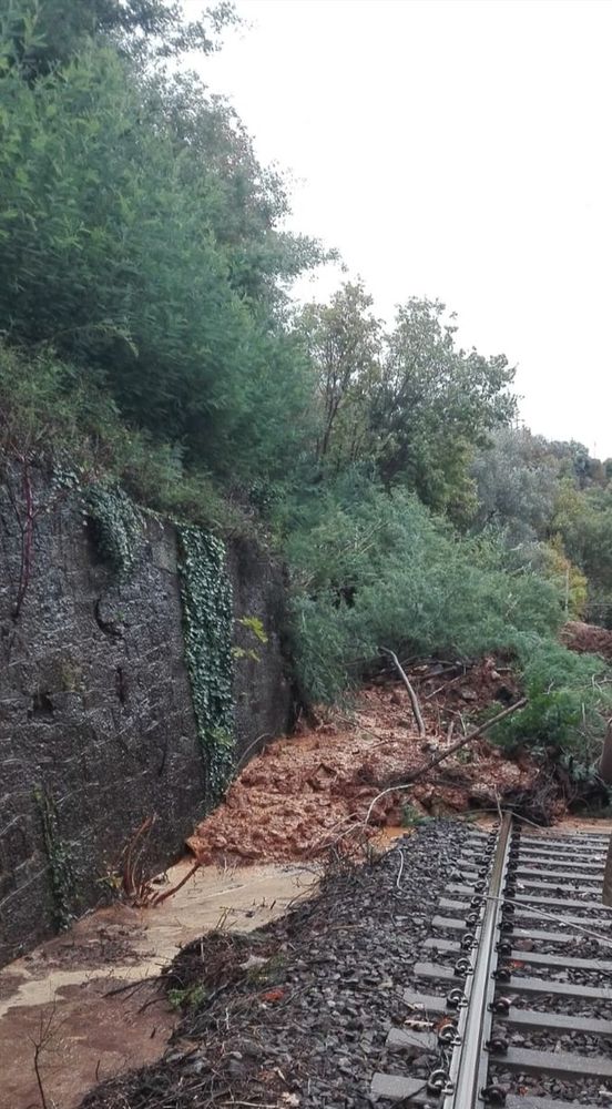 Movimento franoso sull’itinerario via Ferrania in Liguria