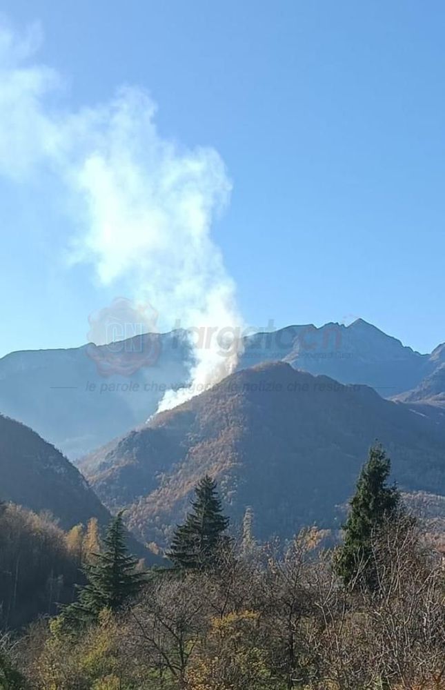 Incendio boschivo a Garessio in località Grappiolo: vigili del fuoco, AIB ed elicottero in azione