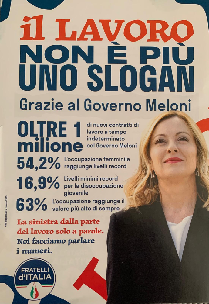 "Il lavoro  non è uno slogan": gazebo di Fdi a Bra per promuovere le iniziative in merito