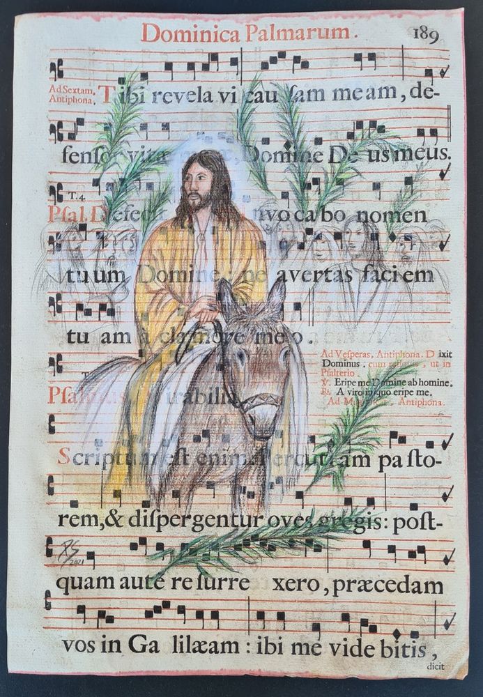 Gesù entra a Gerusalemme, disegno dell’artista braidese Pinuccia Sardo Gesù entra a Gerusalemme, disegno dell’artista braidese Pinuccia Sardo