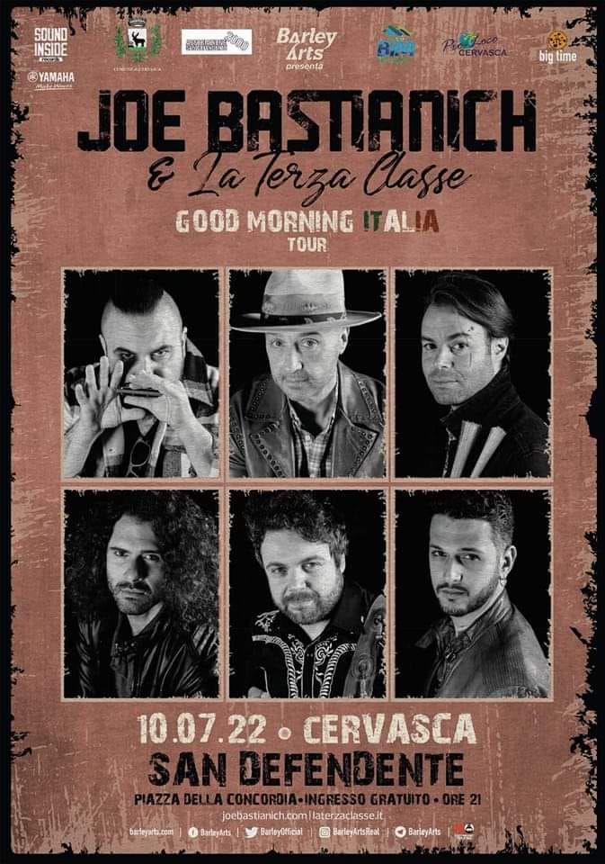 Concerto gratuito di Joe Bastianich e La Terza Classe a Cervasca