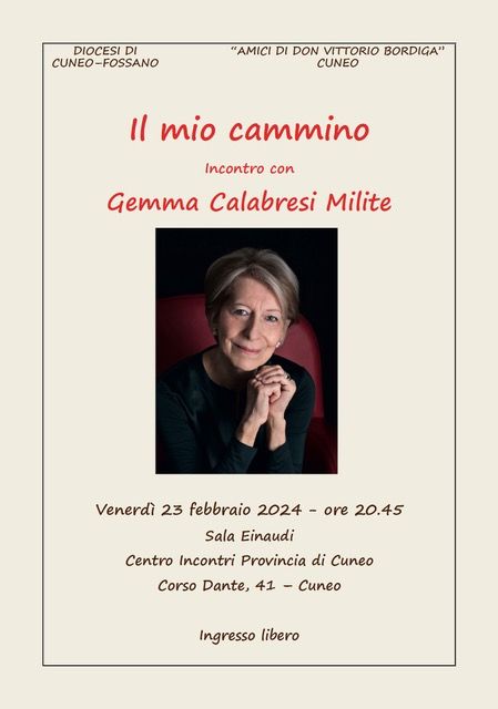 Cuneo, in Provincia l'incontro con Gemma Calabresi Milite