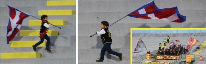 Il piccolo tifoso del Bra conquista Livorno: la sua corsa con la bandiera finisce sulla rivista della città toscana