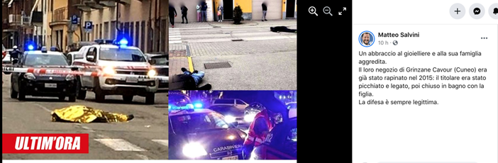 Salvini: "Difesa è sempre legittima". La tragedia di Gallo diventa un caso anche politico