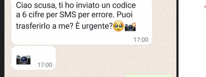 Il messaggio truffa che appare su WhatsApp Il messaggio truffa che appare su WhatsApp