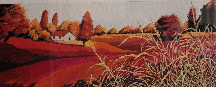 “Campi rossi”, opera dell’artista braidese Antonio Petti “Campi rossi”, opera dell’artista braidese Antonio Petti