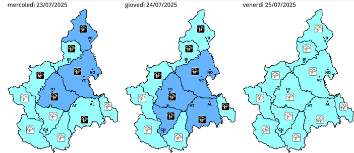 Per oggi e domani temporali anche molti forti in diverse zone del Piemonte Per oggi e domani temporali anche molti forti in diverse zone del Piemonte