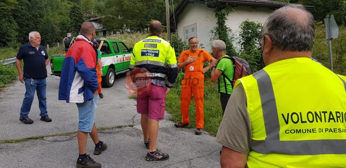 Le operazioni di ricerca e il sorvolo dell'elicottero dei Vigili del fuoco di ieri pomeriggio (giovedì)