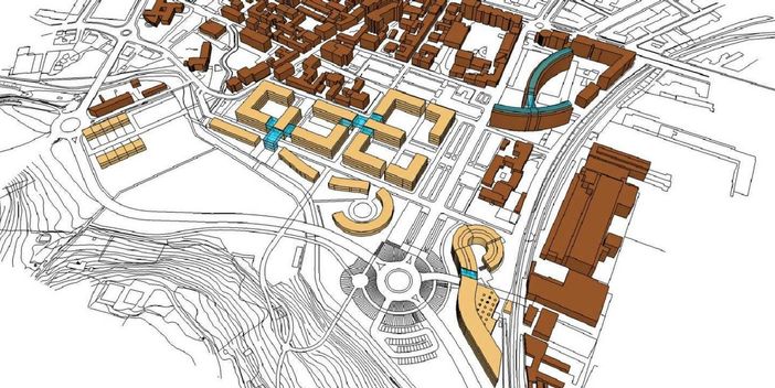 La zona dell'Ambito Speciale 12, come prevista dal nuovo Piano Regolatore cittadino. Una previsione che andrà rivista e attualizzata
