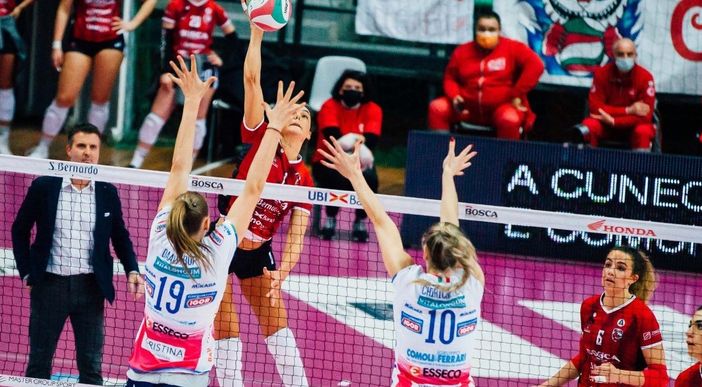 Erblira Bici è stata grande protagonista dell'ultima partita casalinga della Bosca S.Bernardo Cuneo con 17 punti (credit Creattiva Agency)