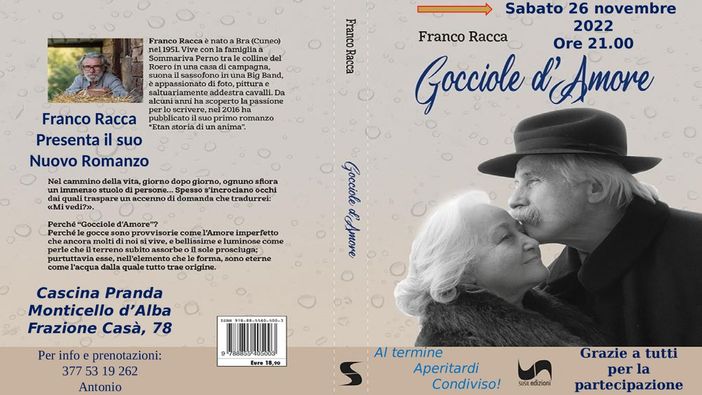 Prima e quarta di copertina di "Gocciole d'amore", la raccolta di Franco Racca