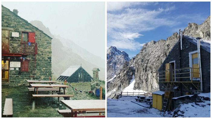 La nevicata ai rifugi Quintino Sella e Vitale Giacoletti