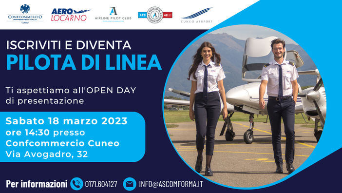 Iscriviti al corso di pilota di linea presso l’Aeroporto di Cuneo Levaldigi