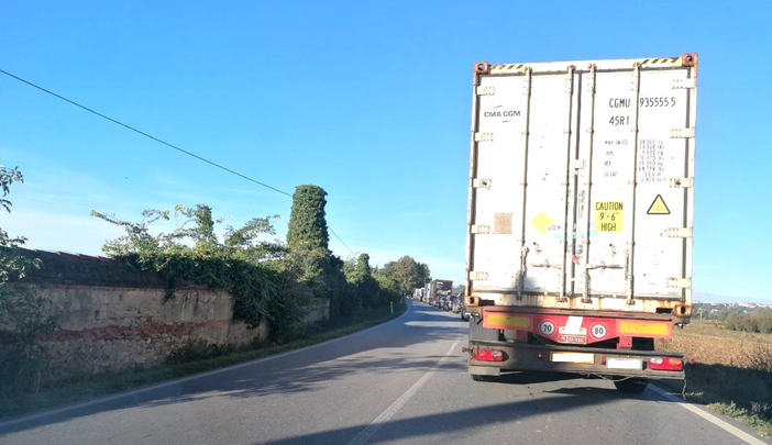 Lunghe code questa mattina sulla Sp7, dall'abitato di Pollenzo a quello di Roreto di Cherasco Lunghe code questa mattina sulla Sp7, dall'abitato di Pollenzo a quello di Roreto di Cherasco