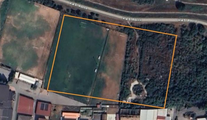 Nell'immagine elaborata dagli stessi consiglieri l'inserimento indicativo dell'area del nuovo campo da rugby, all'interno del complesso "Coppino"