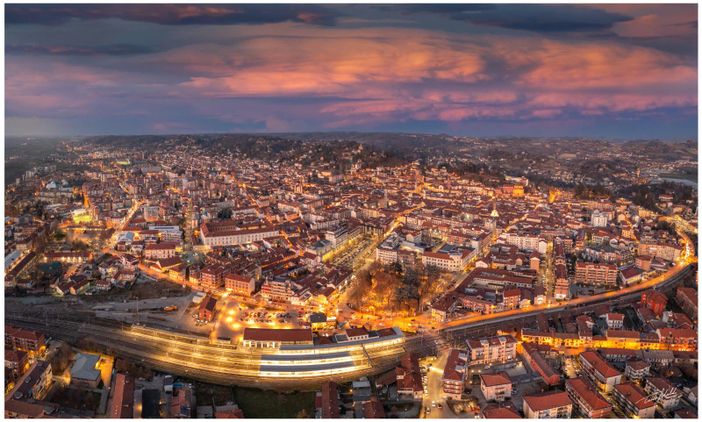 Veduta aerea di Bra nello scatto del fotografo braidese Tino Gerbaldo