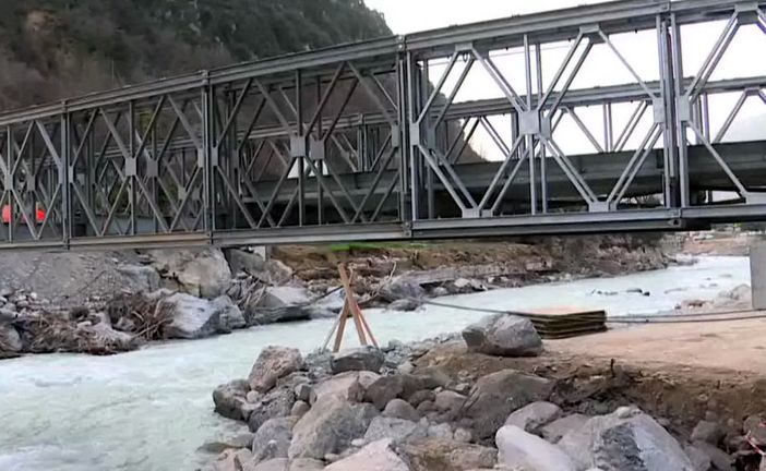 Il ponte bailey a Breil. Foto: Olivier Orsini FTV