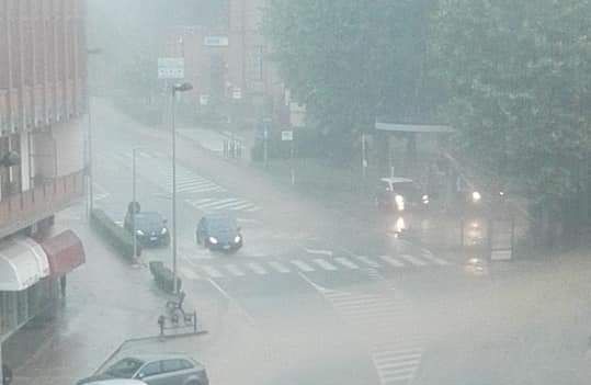 Un'immagine del violentissimo temporale che ha investito la città sabato scorso