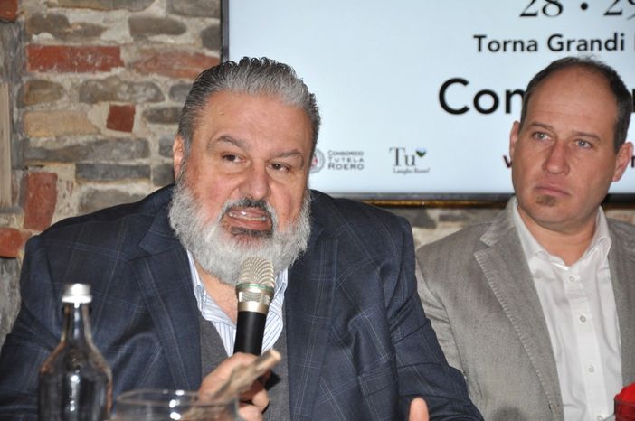 Matteo Ascheri, dall'aprile 2018 alla guida del Consorzio Barolo Barbaresco Alba Langhe Dogliani. Al suo fianco Francesco Monchiero, presidente del Consorzio Roero