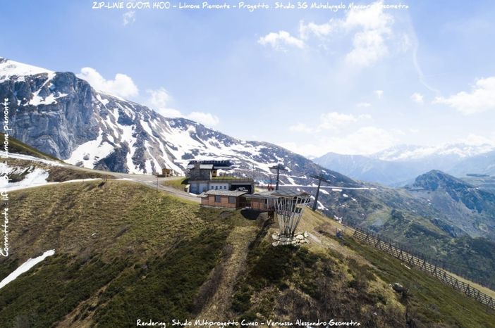 Rendering della stazione di partenza a Punta Cabanaira Rendering della stazione di partenza a Punta Cabanaira