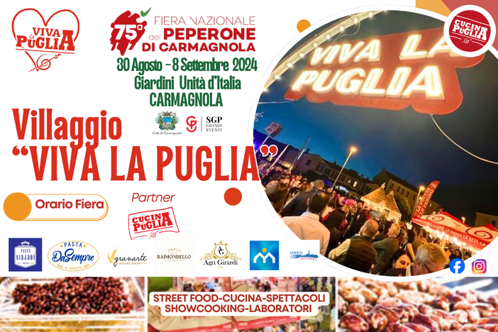 Alla 75esima Fiera Nazionale del Peperone di Carmagnola un weekend ricco al Villaggio "Viva la Puglia"