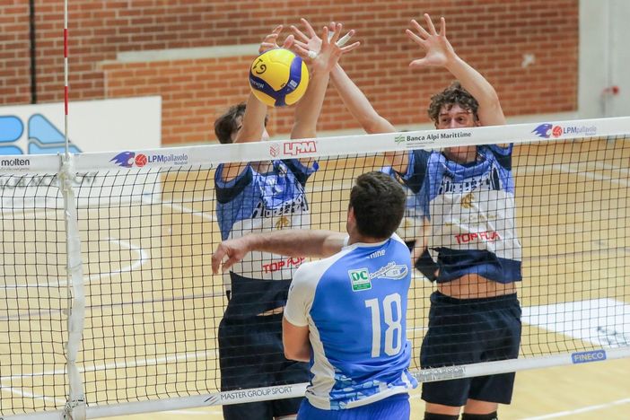 Un momento del derby tra VBC Mondovì e Busca