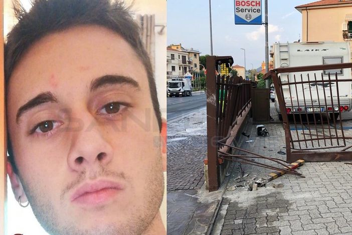 Matteo Muratore, 19 anni. A destra il luogo dell'incidente