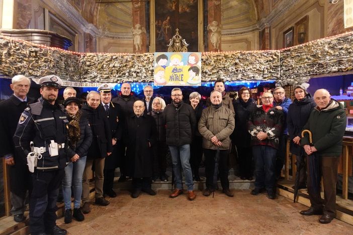In foto alcuni momenti dell’inaugurazione del presepe della Croce, a Bra