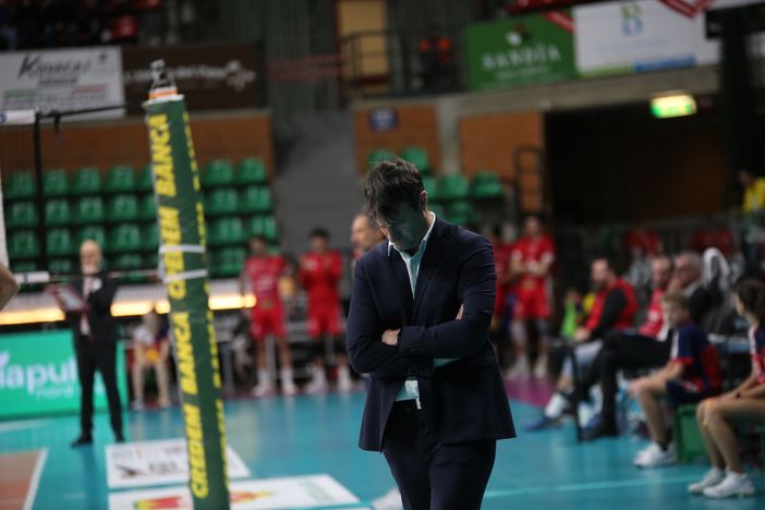 Matteo Battocchio durante una fase di gioco contro la Kemas Lamipel Santa Croce (Foto: Margherita Leone)