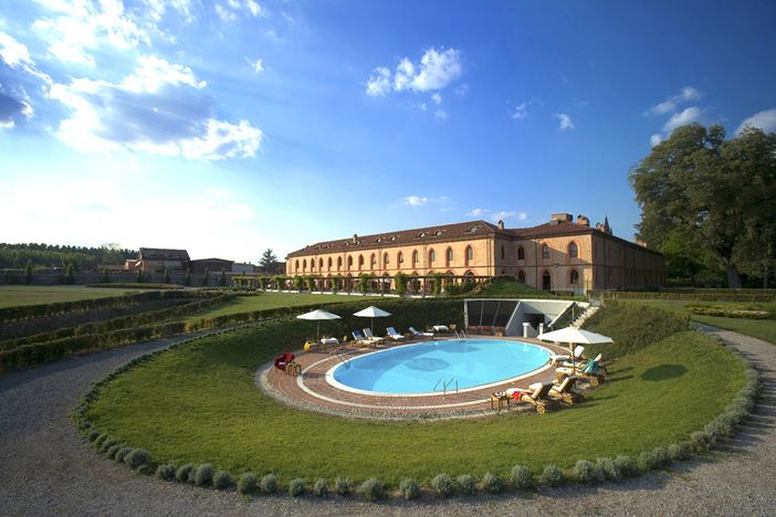 La facciata dell'Albergo dell'Agenzia di Pollenzo