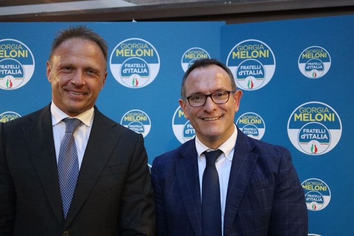 Da sinistra l'onorevole Lollobrigida e il candidato Marcello Coppo (Ph Merfephoto)