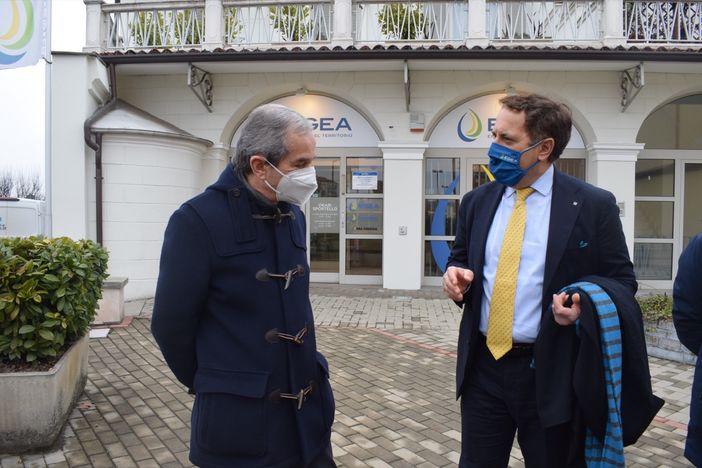 Il presidente e ad di Egea PierPaolo Carini col sindaco di Bra Gianni Fogliato