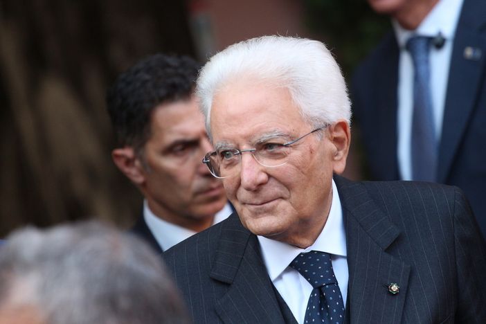 Il Presidente della Repubblica Sergio Mattarella ad Alba nell'ottobre 2022