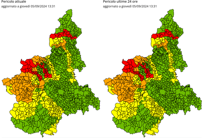 MALTEMPO / Condizioni in miglioramento su buona parte della Granda. Due i centri ancora in arancione MALTEMPO / Condizioni in miglioramento su buona parte della Granda. Due i centri ancora in arancione