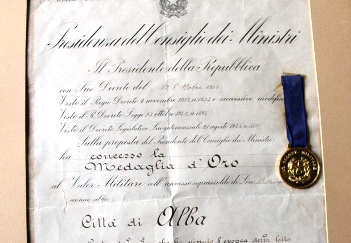 La Città di Alba parte civile nel processo per il furto della Medaglia d’Oro al Valor Militare La Città di Alba parte civile nel processo per il furto della Medaglia d’Oro al Valor Militare