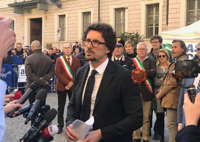 Danilo Toninelli, durante la visita a Cuneo del marzo scorso