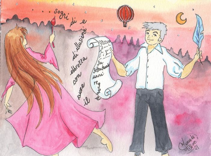 Il compianto poeta braidese Bernardo Negro nel disegno di Manuela Fissore Il compianto poeta braidese Bernardo Negro nel disegno di Manuela Fissore