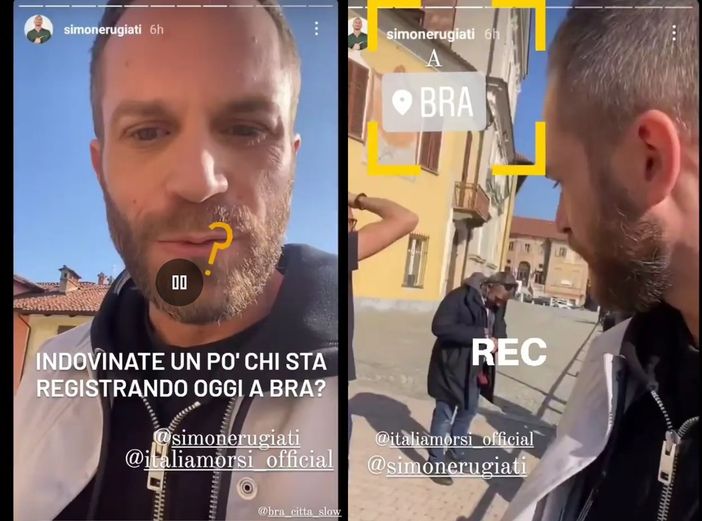 Bra, riprese in centro per Simone Rugiati e la sua trasmissione “L’Italia a Morsi al ristorante”
