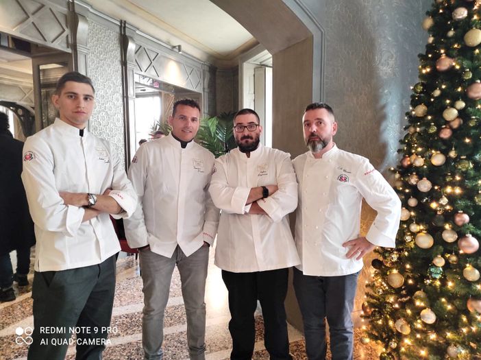 Quattro dei cinque componenti il team piemontese alle prossime selezioni italiane del Bocuse d'Or