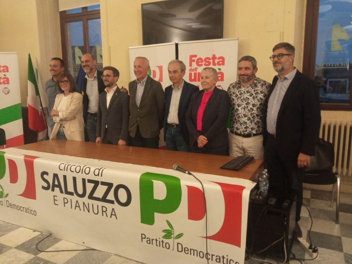 Sindaci PD durante l'incontro di Saluzzo con Sannazzaro e Calderoni