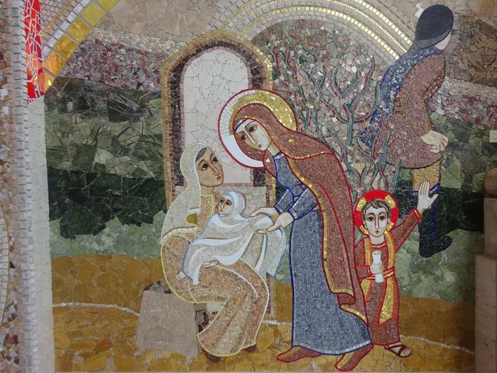 Un mosaico del Santuario che riprende il miracolo del 1336