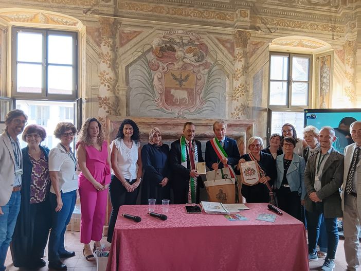 La delegazione di Betlemme in vista a Bra nel settembre 2023 La delegazione di Betlemme in vista a Bra nel settembre 2023