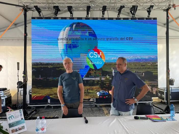 Il meteorologo Paolo Sottocorona e il presidente di Datamateo Educational Paolo Caraccio