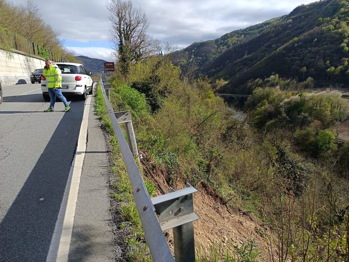 La frana in località Mombrignone a Ceva