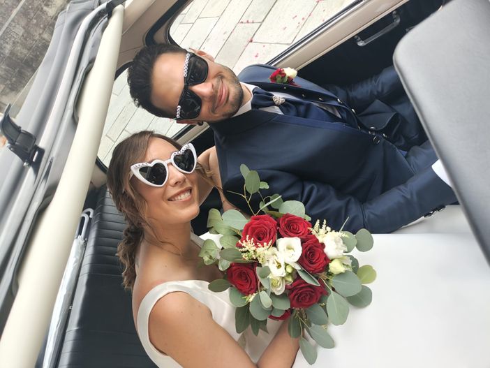 Mattia Vignolo con la moglie Emilie Richiardone il giorno del loro matrimonio