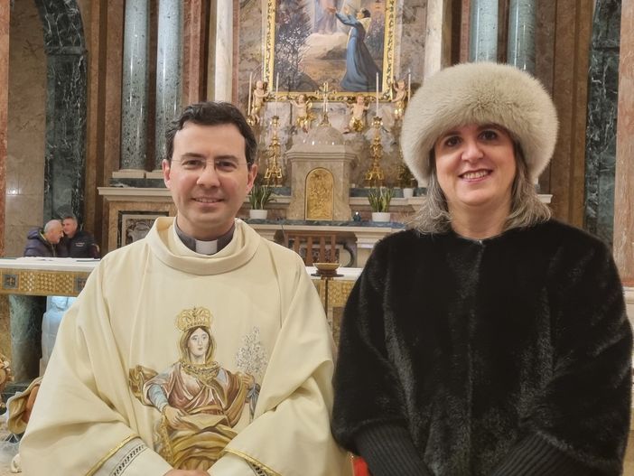 Don Marco Panero con Silvia Gullino