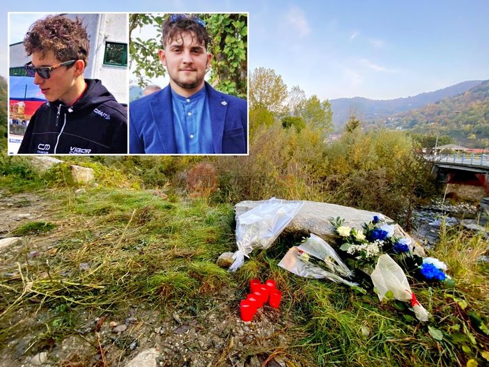 Nel riquadro, Enrico Olivero e Paolo Salvativo. Sullo sfondo e nelle altre immagini, il luogo dell'incidente