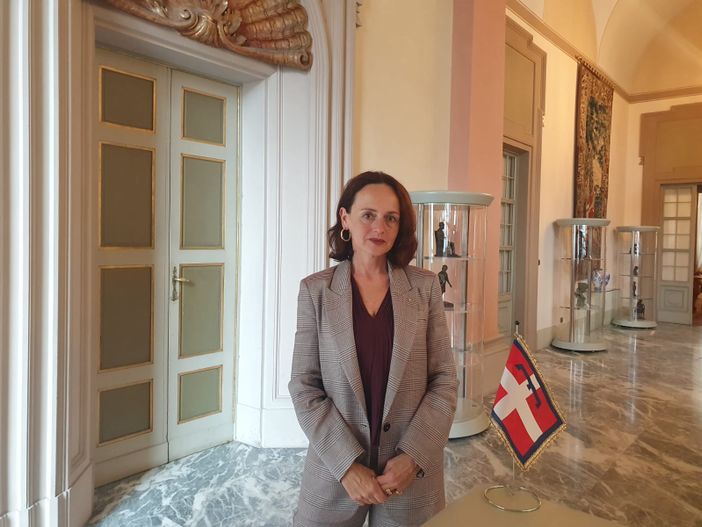 Federica Barbero dopo il suo intervento in Consiglio Regionale a Palazzo Lascaris