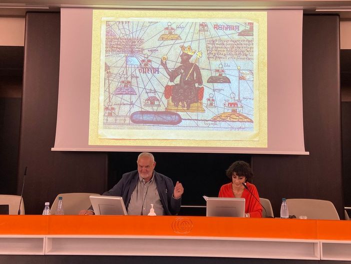 Marco Aime e Eleni Molos all'incontro Timboctu Marco Aime e Eleni Molos all'incontro Timboctu